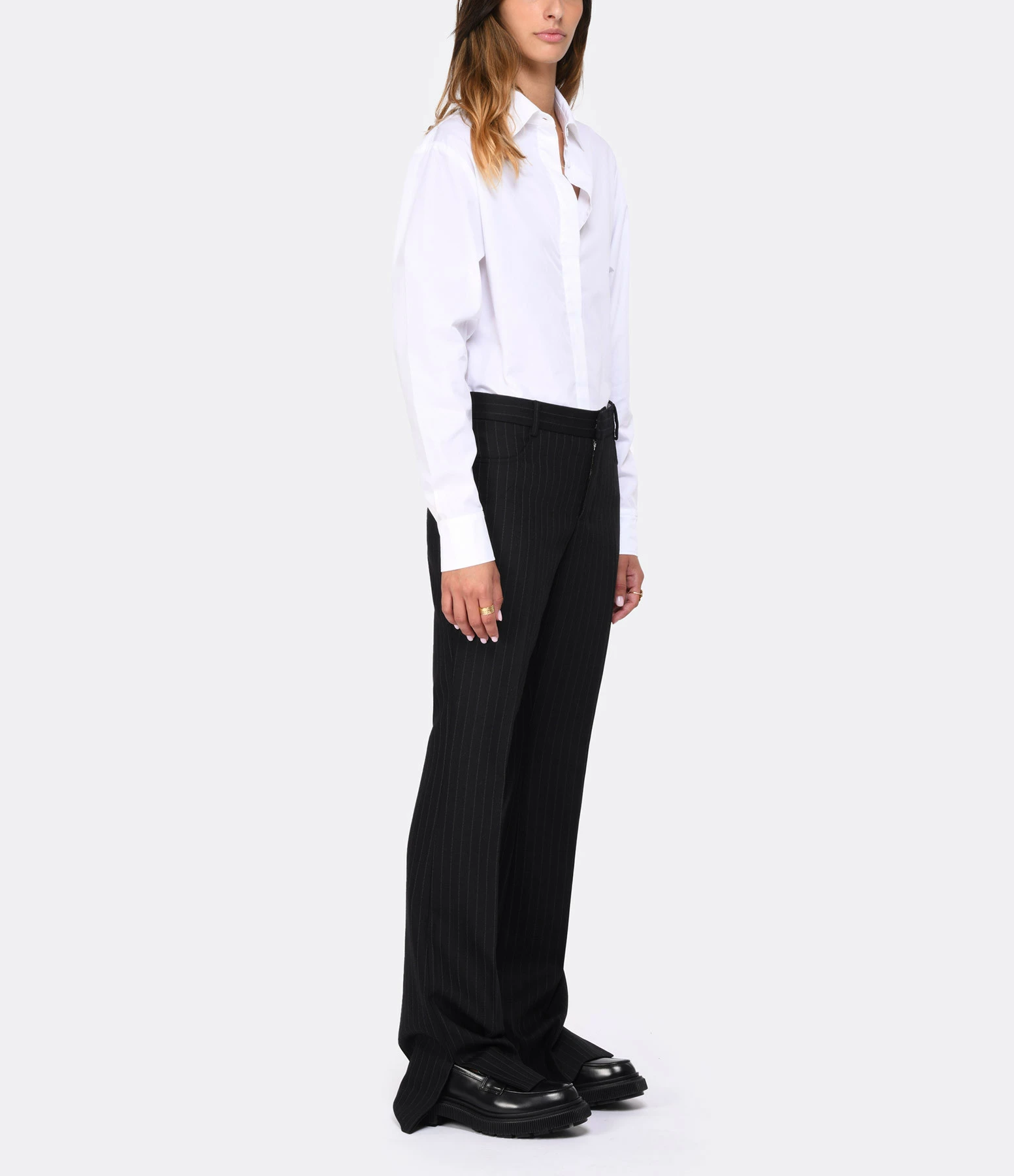 AMI PARIS Pantalon Flare Laine Vierge Noir 3 AMI PARIS Pantalon Flare Laine Vierge Noir - Image 3