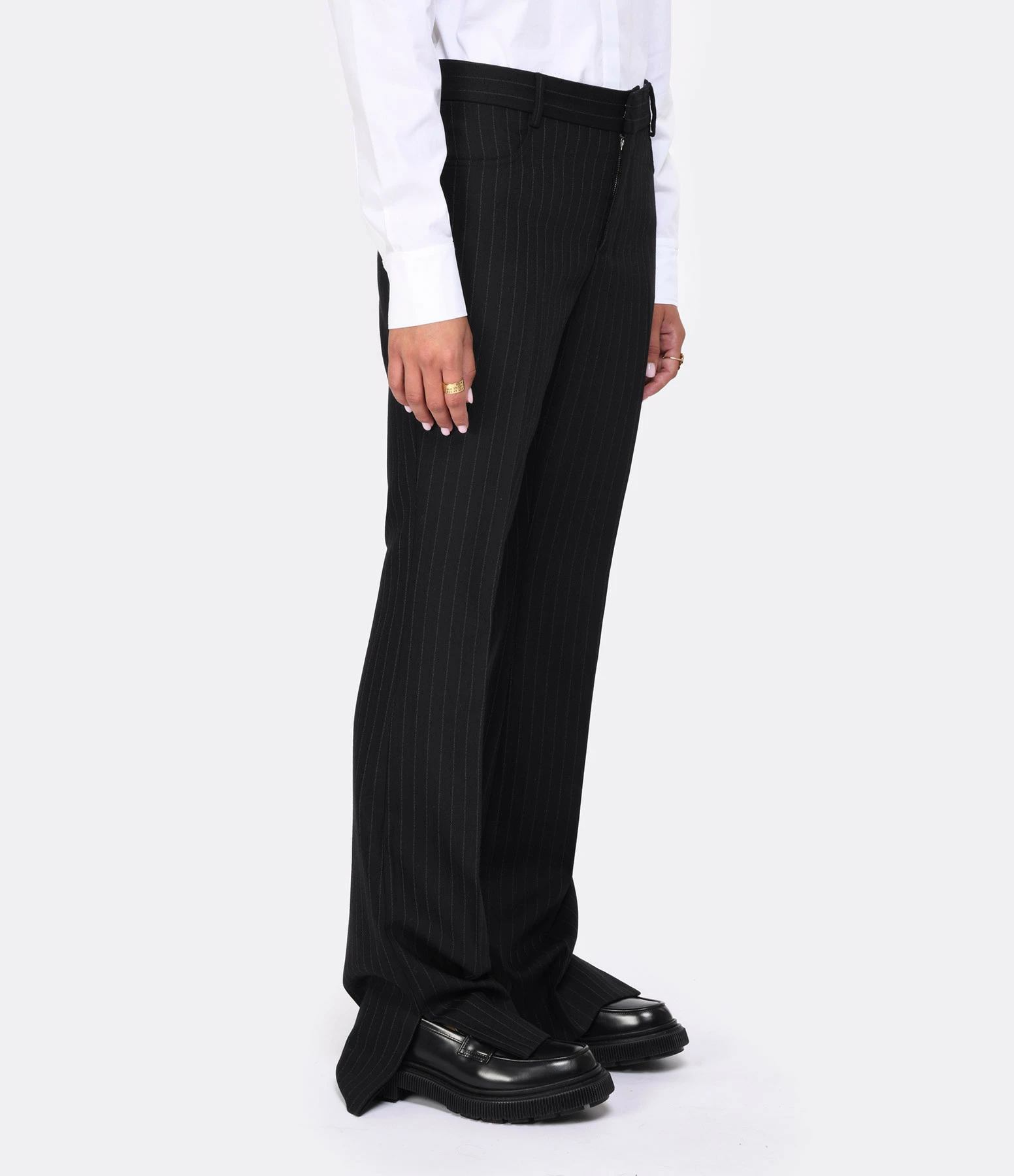 AMI PARIS Pantalon Flare Laine Vierge Noir 4 AMI PARIS Pantalon Flare Laine Vierge Noir - Image 4