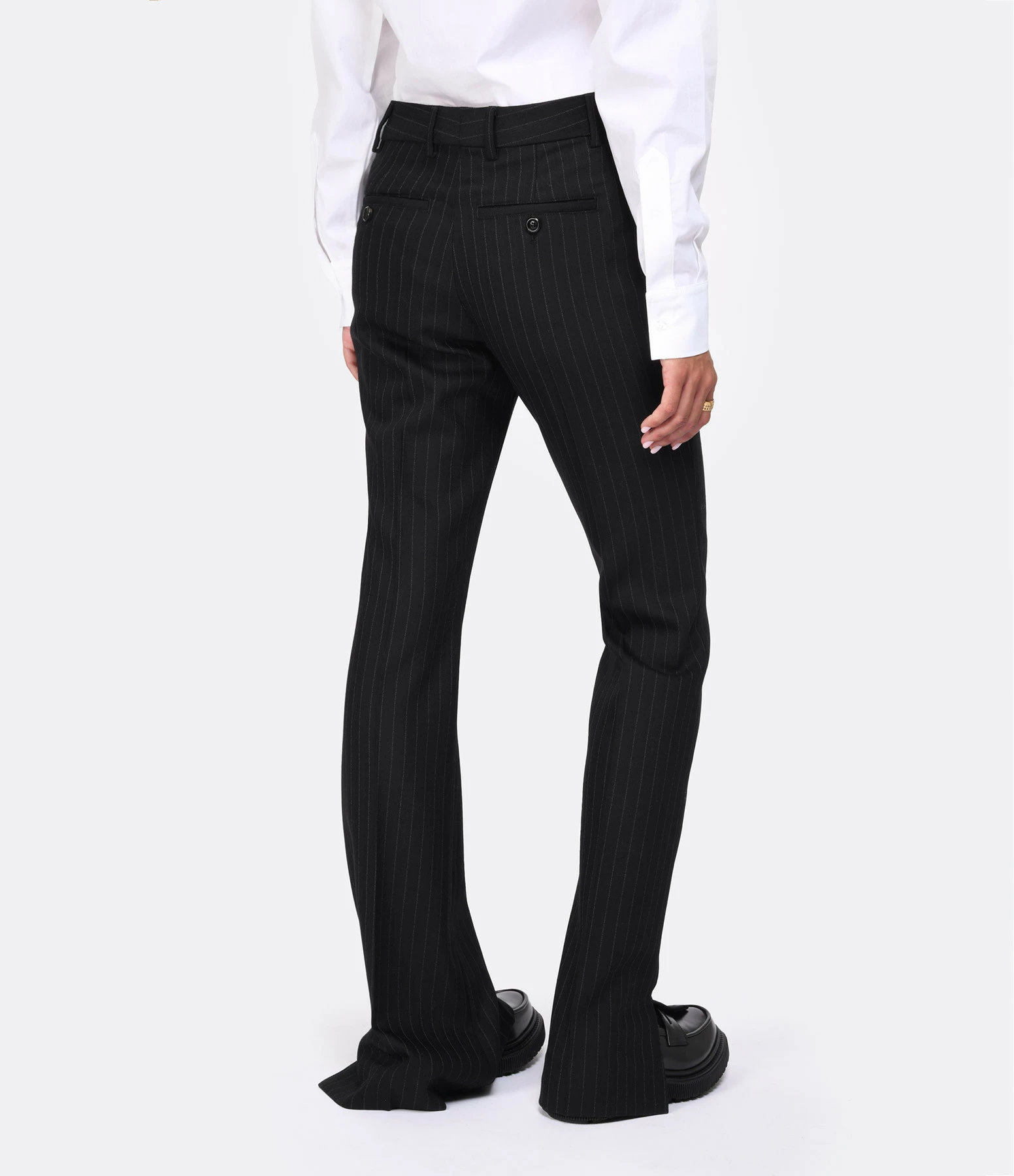 AMI PARIS Pantalon Flare Laine Vierge Noir 5 AMI PARIS Pantalon Flare Laine Vierge Noir - Image 5
