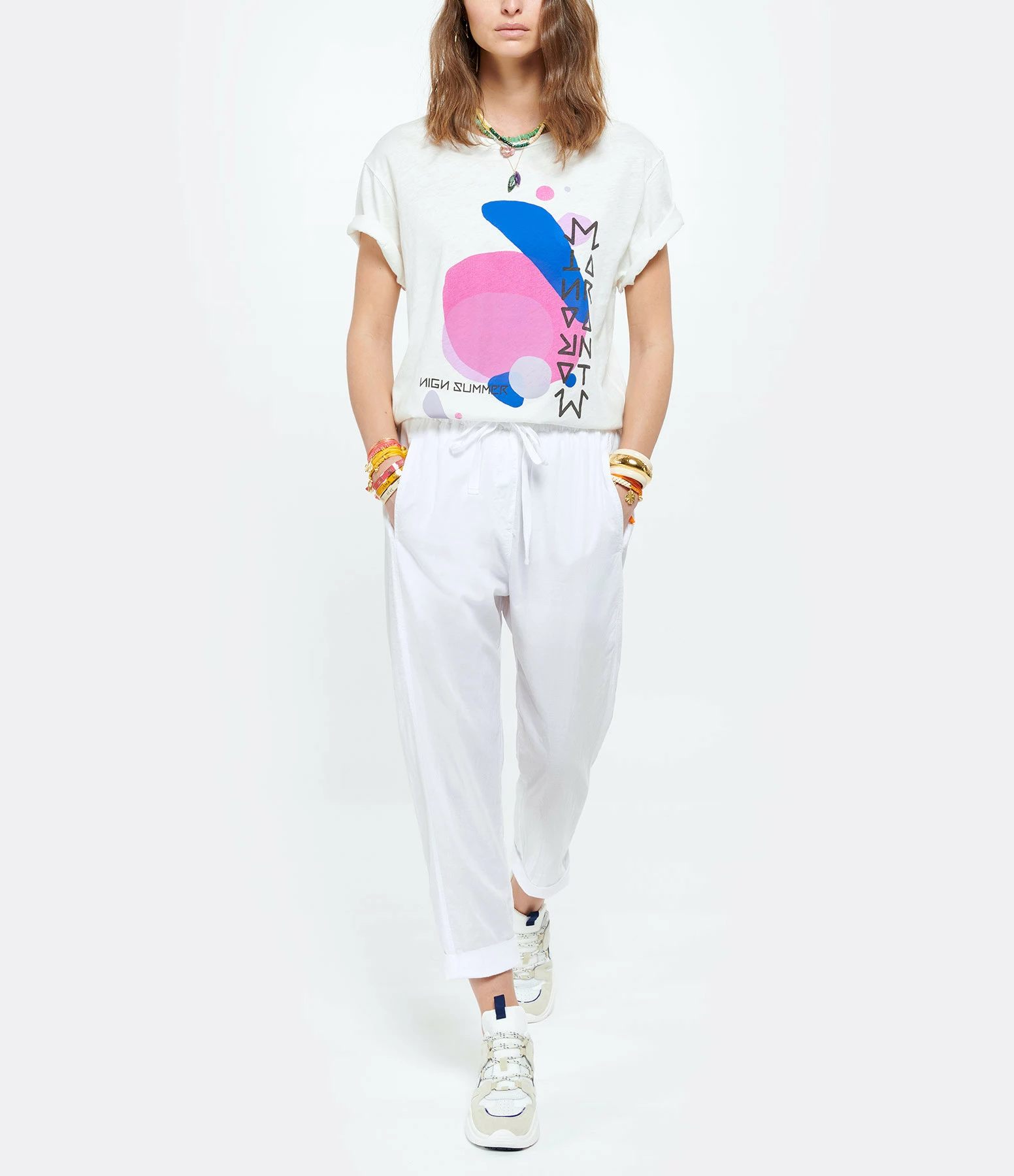 XIRENA Pantalon Fin Draper Coton Blanc 3 XIRENA Pantalon Fin Draper Coton Blanc - Image 3