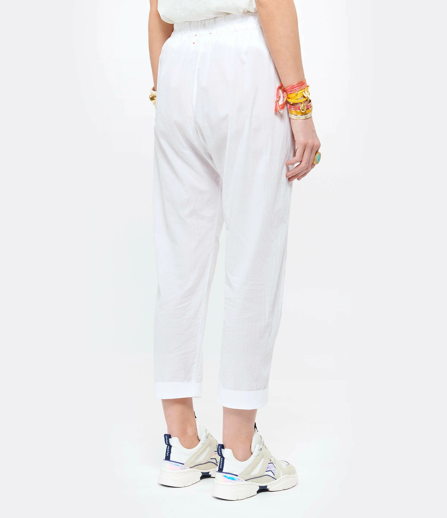 XIRENA Pantalon Fin Draper Coton Blanc 5 XIRENA Pantalon Fin Draper Coton Blanc - Image 5