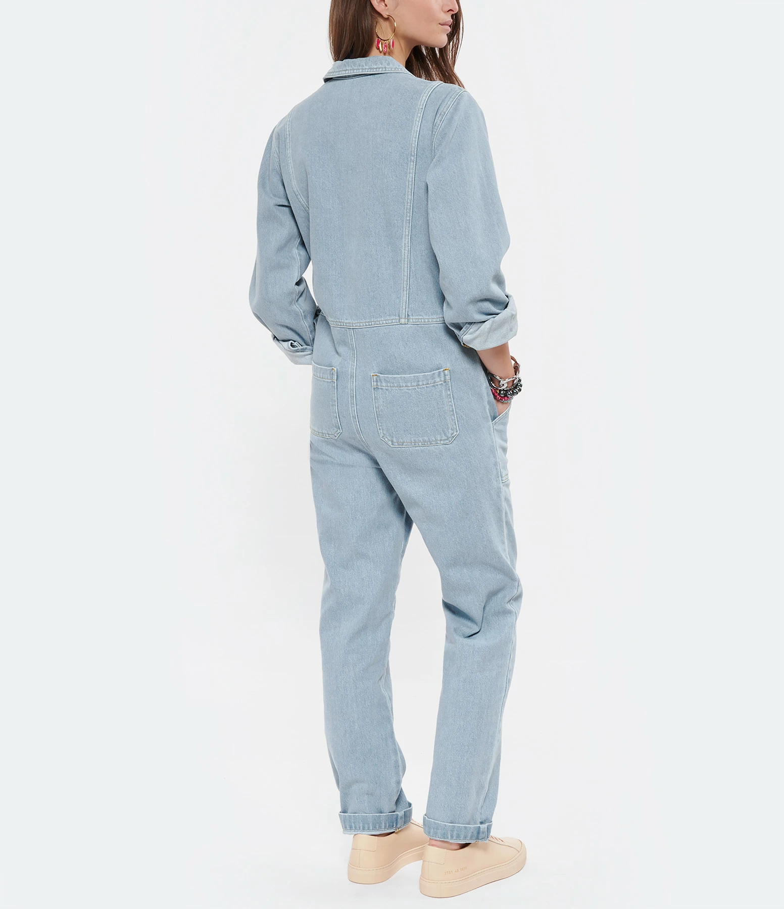 MODETROTTER Combinaison Brunet Mansel Denim Épais Bleu Clair 4 MODETROTTER Combinaison Brunet Mansel Denim Épais Bleu Clair - Image 4