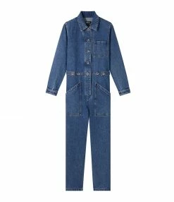 A.P.C. Combinaison Claire Denim Bleu Indigo Délavé