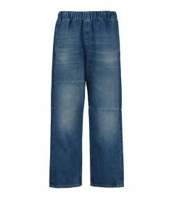 MM6 MAISON MARGIELA Jean Taille Haute Bleu Foncé Délavé