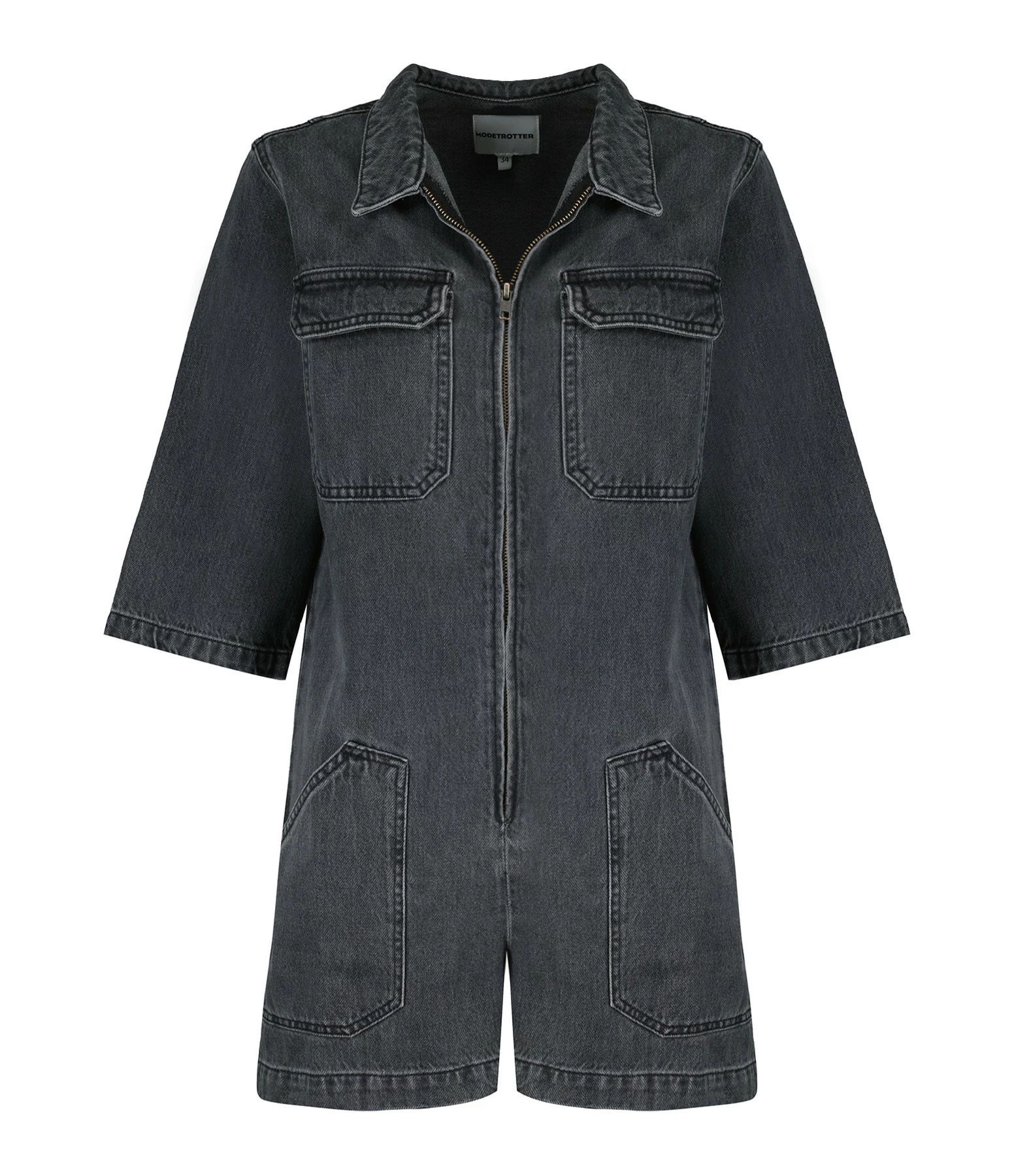 MODETROTTER Combishort Elvire Coton Gris 1 MODETROTTER Combishort Elvire Coton Gris