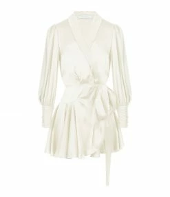 ZIMMERMANN Robe Wrap Soie Crème