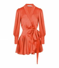 ZIMMERMANN Robe Wrap Soie Rouge