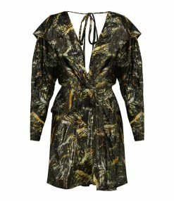 IRO Robe Kanter Soie Imprimé Noir Doré