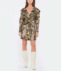 IRO Robe Kanter Soie Imprimé Noir Doré 6 IRO Robe Kanter Soie Imprimé Noir Doré -Boutique UGG unnamed file 2393