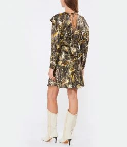 IRO Robe Kanter Soie Imprimé Noir Doré 7 IRO Robe Kanter Soie Imprimé Noir Doré -Boutique UGG unnamed file 2394
