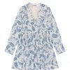 GANNI Robe Coton Organique Paisley Egret