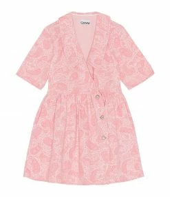GANNI Robe Coton Organique Paisley Shrinking Rose
