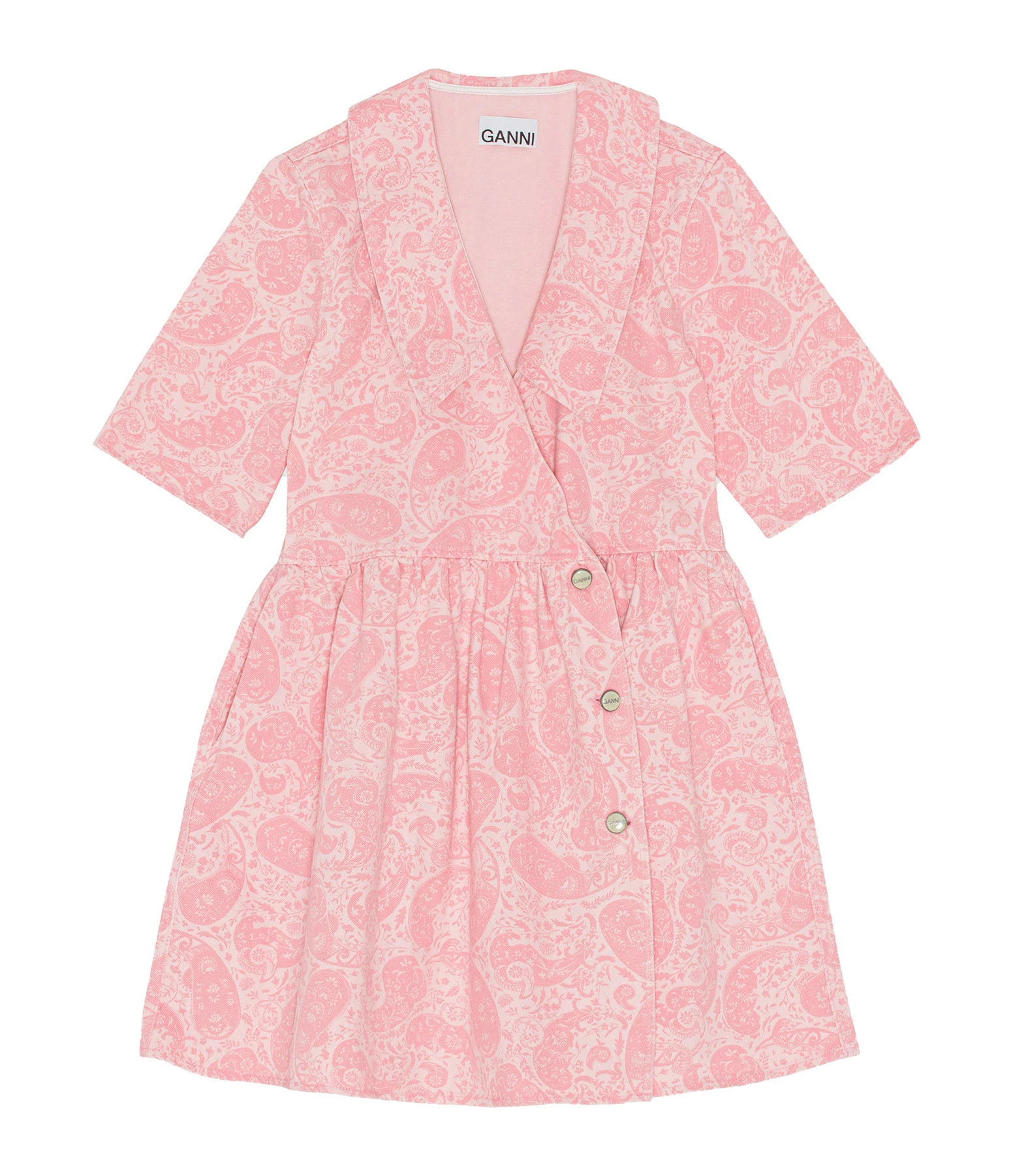 GANNI Robe Coton Organique Paisley Shrinking Rose 1 GANNI Robe Coton Organique Paisley Shrinking Rose