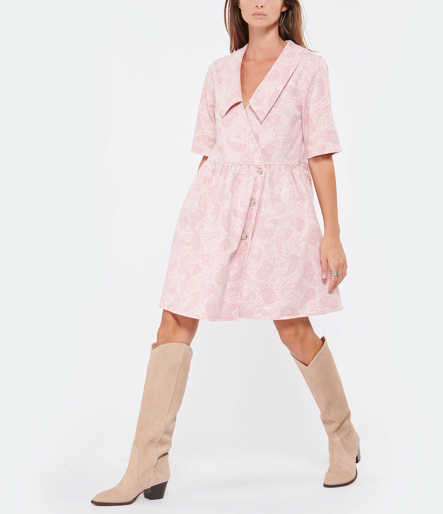 GANNI Robe Coton Organique Paisley Shrinking Rose 2 GANNI Robe Coton Organique Paisley Shrinking Rose - Image 2