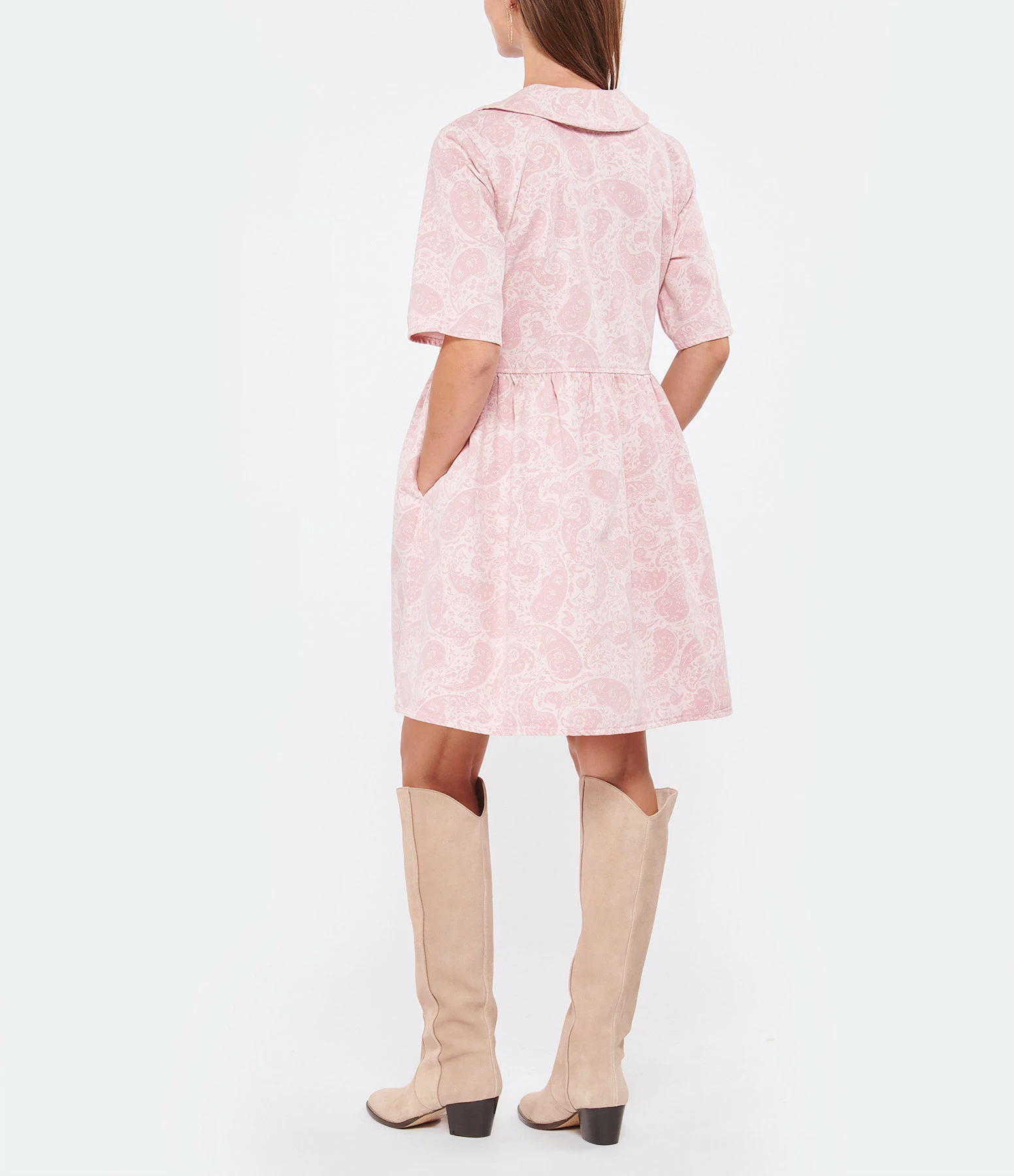GANNI Robe Coton Organique Paisley Shrinking Rose 3 GANNI Robe Coton Organique Paisley Shrinking Rose - Image 3