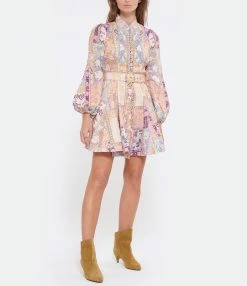 ZIMMERMANN Robe Mini Boutonnée Fleurie Lin Multicolore 6 ZIMMERMANN Robe Mini Boutonnée Fleurie Lin Multicolore -Boutique UGG unnamed file 2425