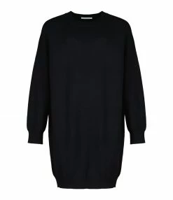 MAJESTIC FILATURES Robe Col Rond Coton Organique Noir