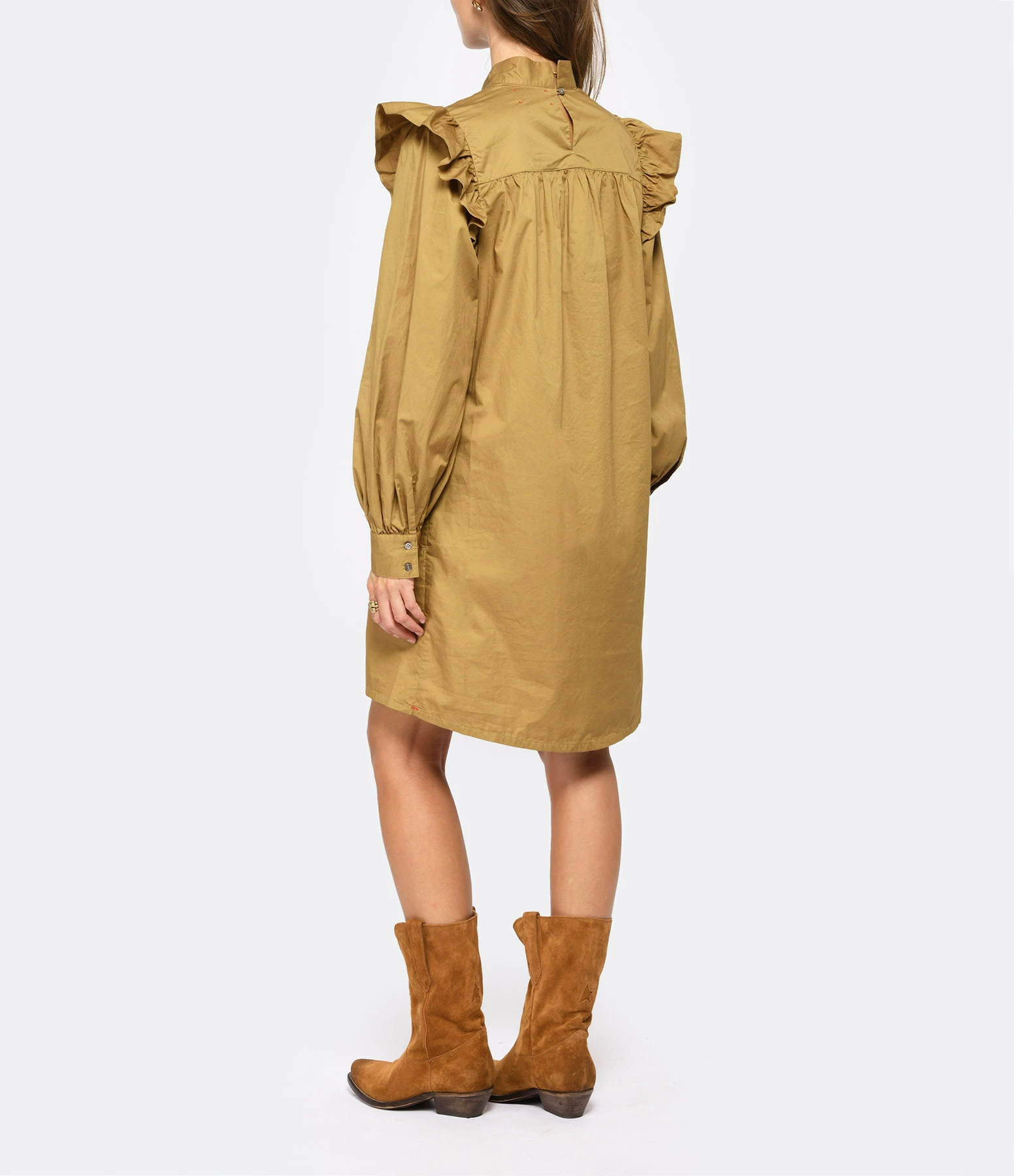XIRENA Robe Nyla Coton Marron Gold 4 XIRENA Robe Nyla Coton Marron Gold - Image 4