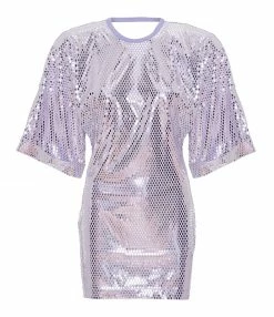 ROTATE Robe Masine Sequins Lavande