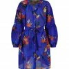 Robe Pia Mini Soie Bleu, Collaboration Rossy X Chufy