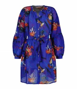 Robe Pia Mini Soie Bleu, Collaboration Rossy X Chufy