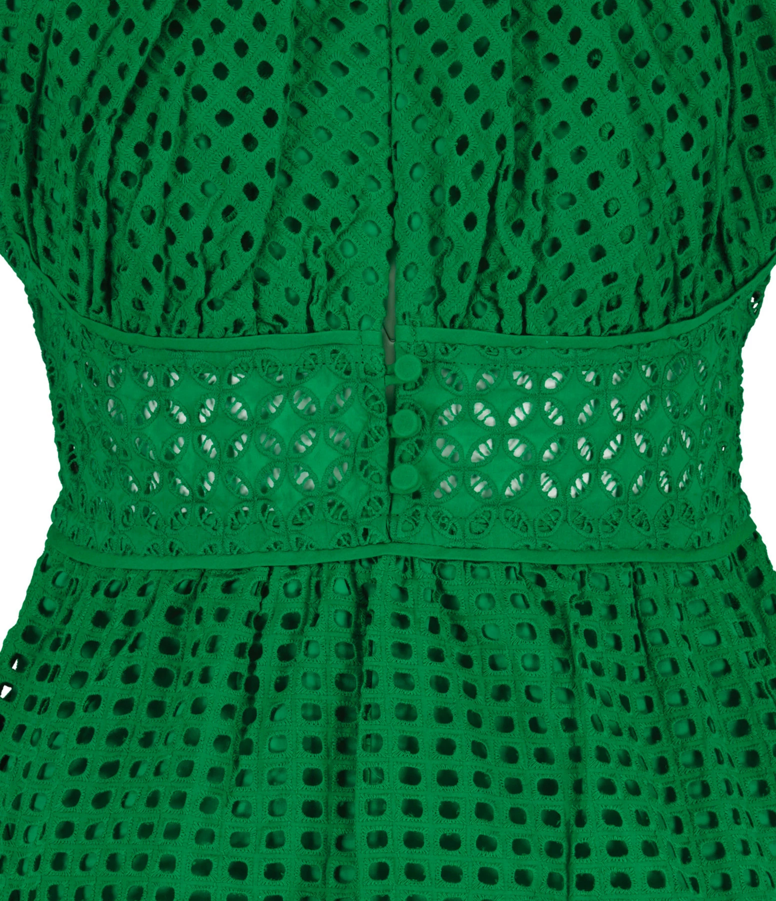 SELF PORTRAIT Robe Broderie Anglaise Coton Vert 2 SELF PORTRAIT Robe Broderie Anglaise Coton Vert - Image 2