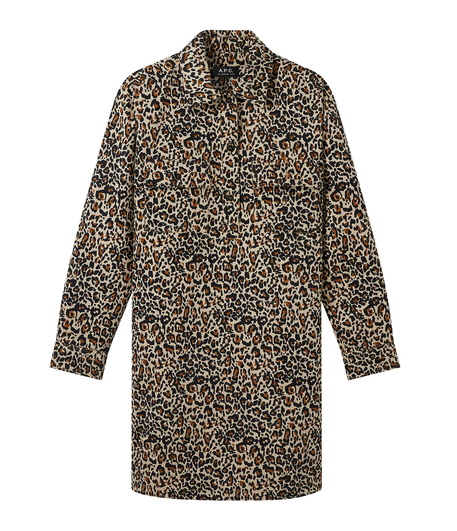A.P.C. Robe Mia Coton Beige Léopard 1 A.P.C. Robe Mia Coton Beige Léopard