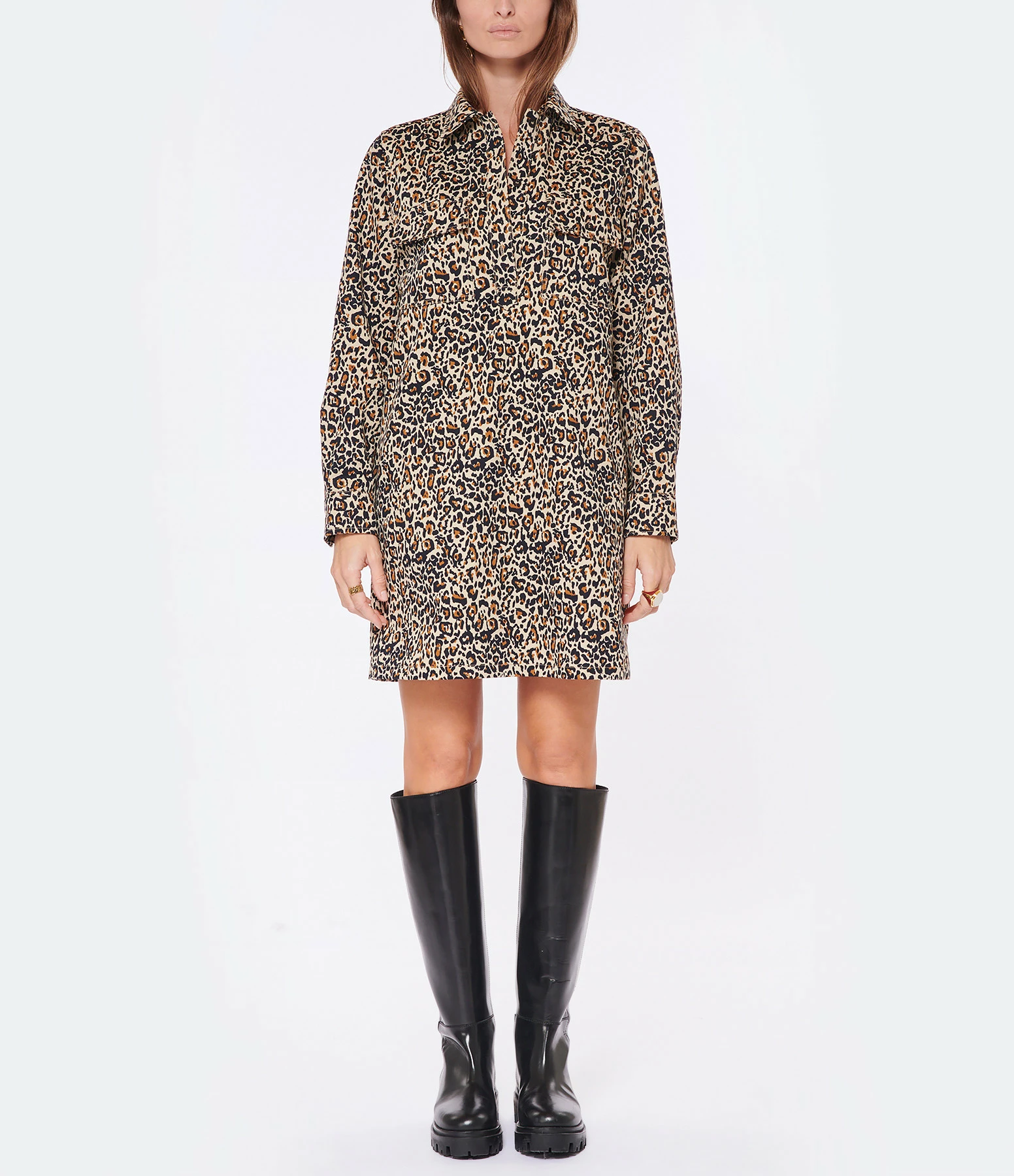 A.P.C. Robe Mia Coton Beige Léopard 2 A.P.C. Robe Mia Coton Beige Léopard - Image 2