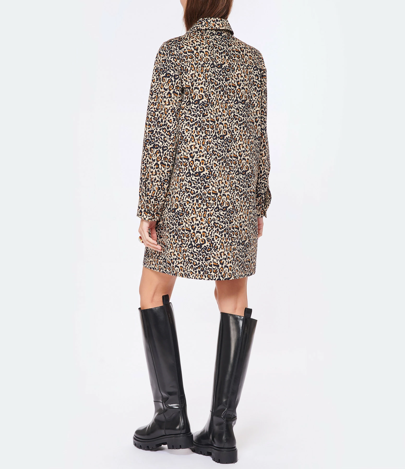 A.P.C. Robe Mia Coton Beige Léopard 3 A.P.C. Robe Mia Coton Beige Léopard - Image 3