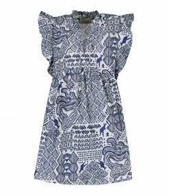 CHUFY Robe Mini Addi Coton Bleu Blanc