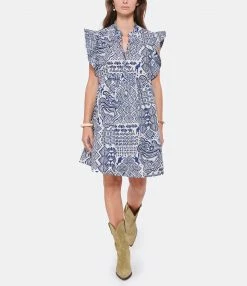 CHUFY Robe Mini Addi Coton Bleu Blanc -Boutique UGG unnamed file 2671