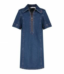 SEE BY CHLOE Robe Denim Coton Bleu