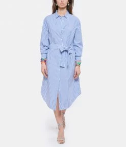 Alternative view of MAISON LABICHE Robe Paradisio Coton Bleu Blanc