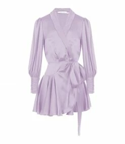 ZIMMERMANN Robe Cache-cœur Soie Lilas