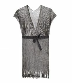 BELIZA Robe De Plage Maille Bleu Nuit Lurex