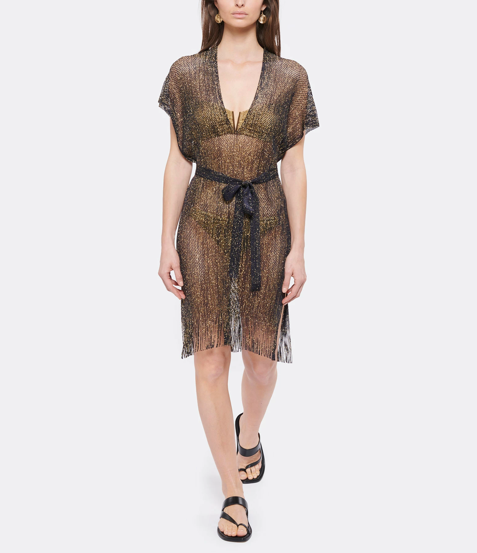 BELIZA Robe De Plage Maille Bleu Nuit Lurex 3 BELIZA Robe De Plage Maille Bleu Nuit Lurex - Image 3