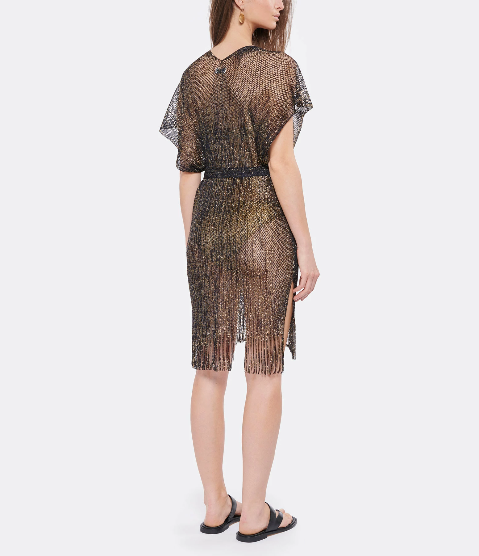 BELIZA Robe De Plage Maille Bleu Nuit Lurex 4 BELIZA Robe De Plage Maille Bleu Nuit Lurex - Image 4