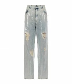 GOLDEN GOOSE Jean Denim Sequins Bleu