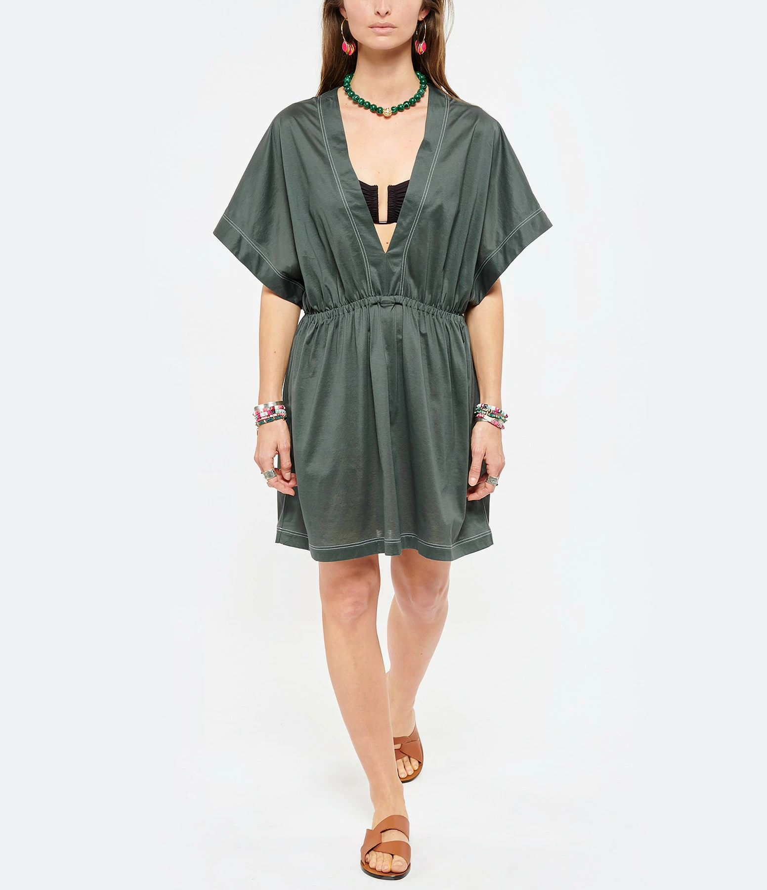 ERES Robe Charly Coton Sauge 2 ERES Robe Charly Coton Sauge - Image 2