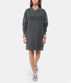 GOLDEN GOOSE Robe Sweatshirt Golden Coton Anthracite -Boutique UGG unnamed file 2748