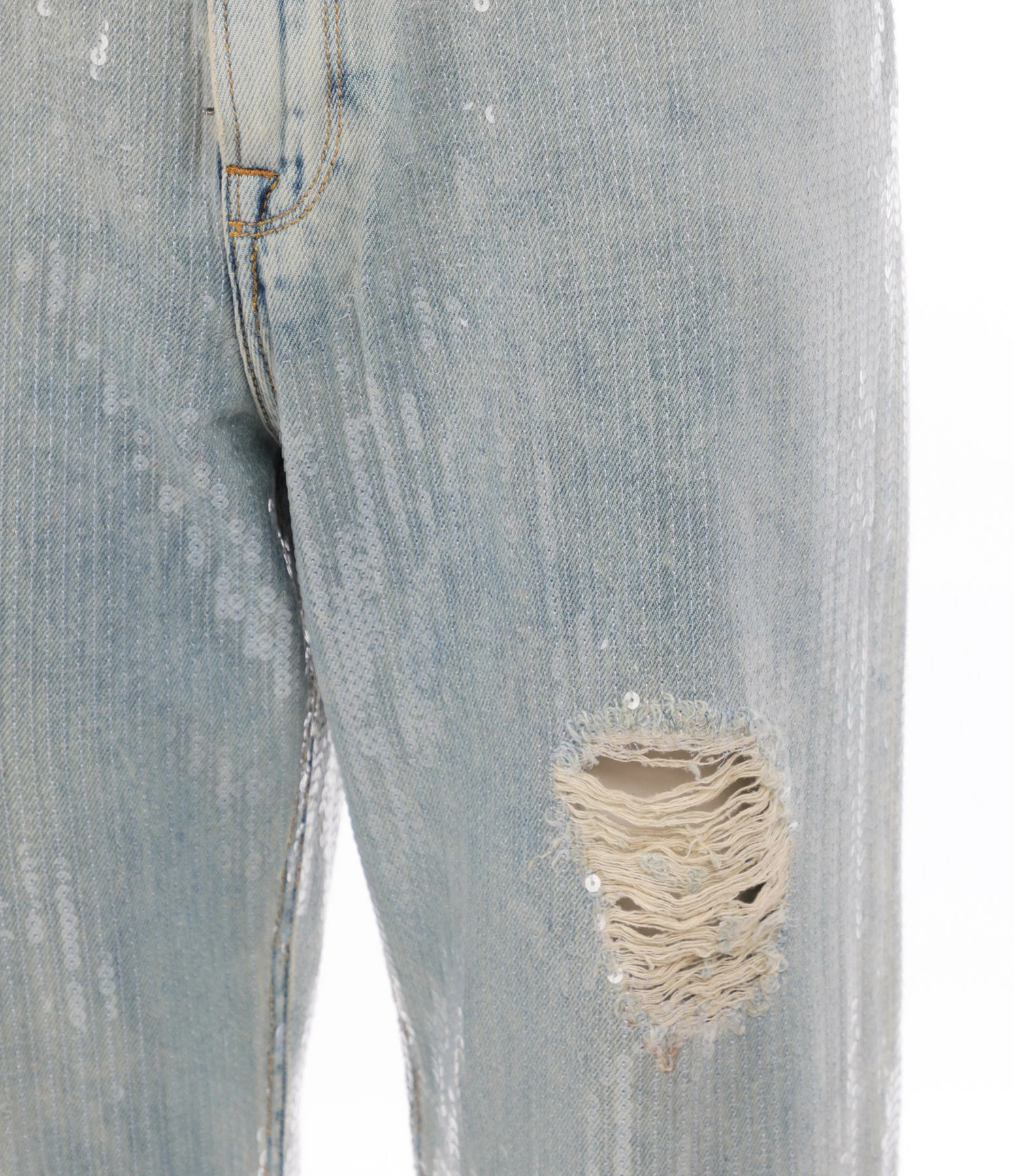 GOLDEN GOOSE Jean Denim Sequins Bleu 2 GOLDEN GOOSE Jean Denim Sequins Bleu - Image 2
