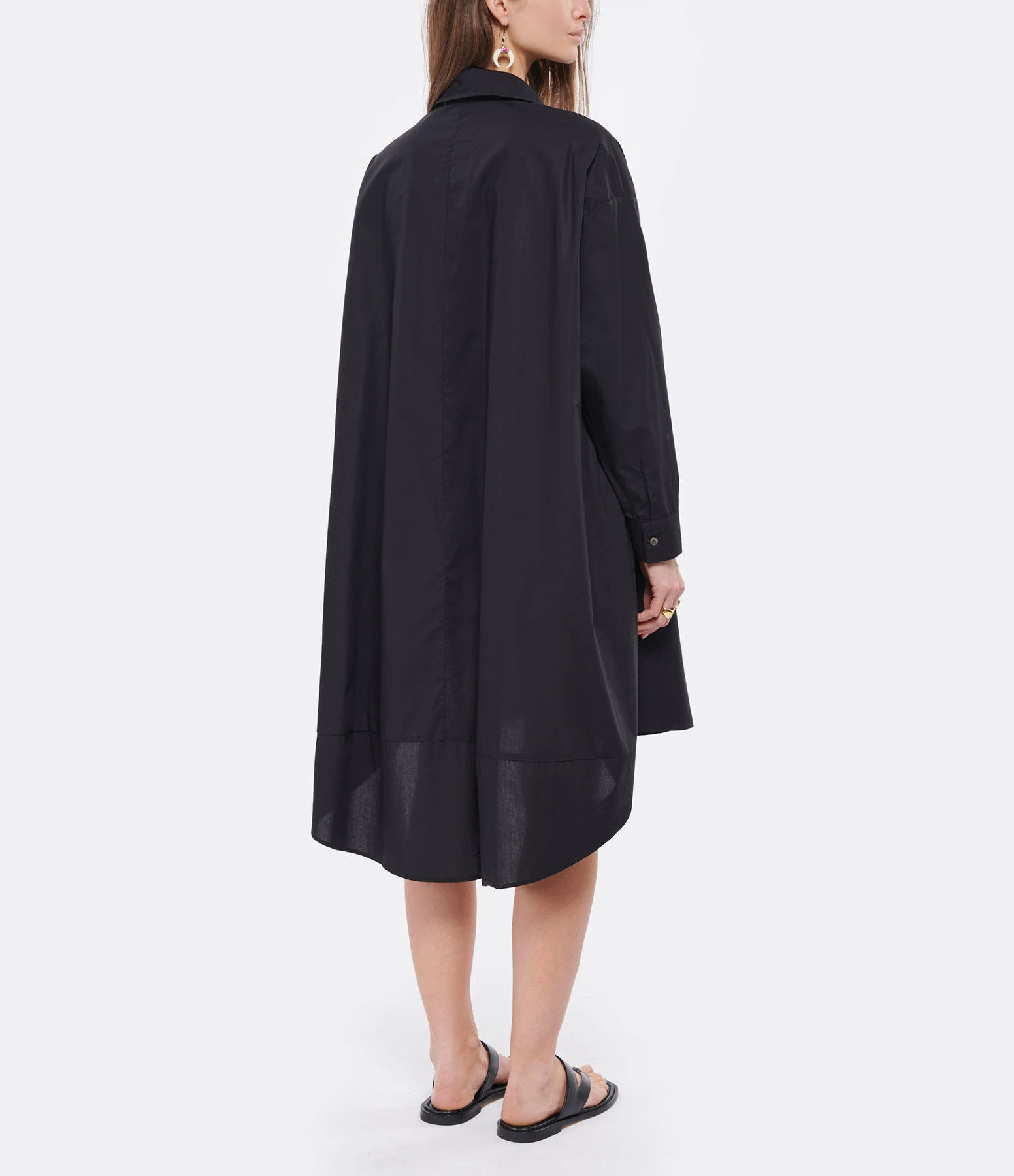 ROBERTO COLLINA Robe Chemise Coton Noir 4 ROBERTO COLLINA Robe Chemise Coton Noir - Image 4
