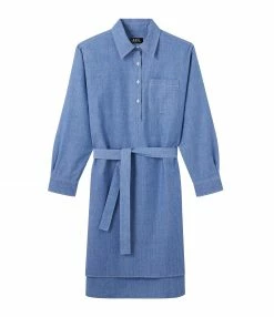 A.P.C. Robe Plaja Coton Bleu Clair