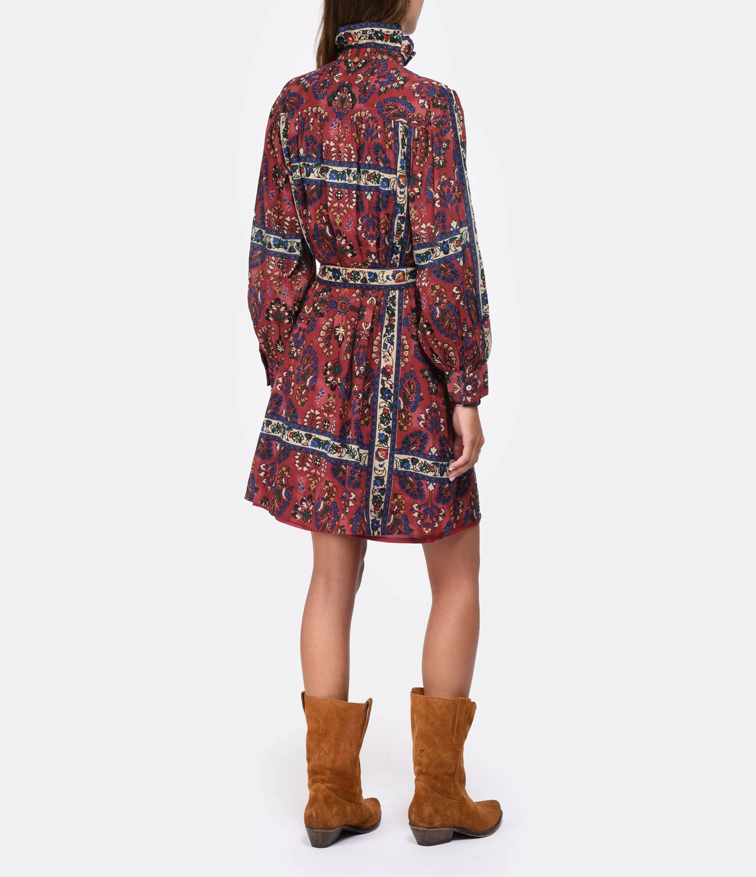 ANTIK BATIK Robe Tamir Coton Rouge 3 ANTIK BATIK Robe Tamir Coton Rouge - Image 3