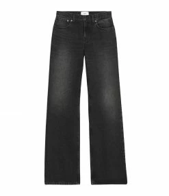 AMI PARIS Jean Boyfriend Coton Denim Noir Usé