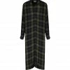 BELLA DAHL Robe Rolled Sleeve Duster Jasper Green Plaid