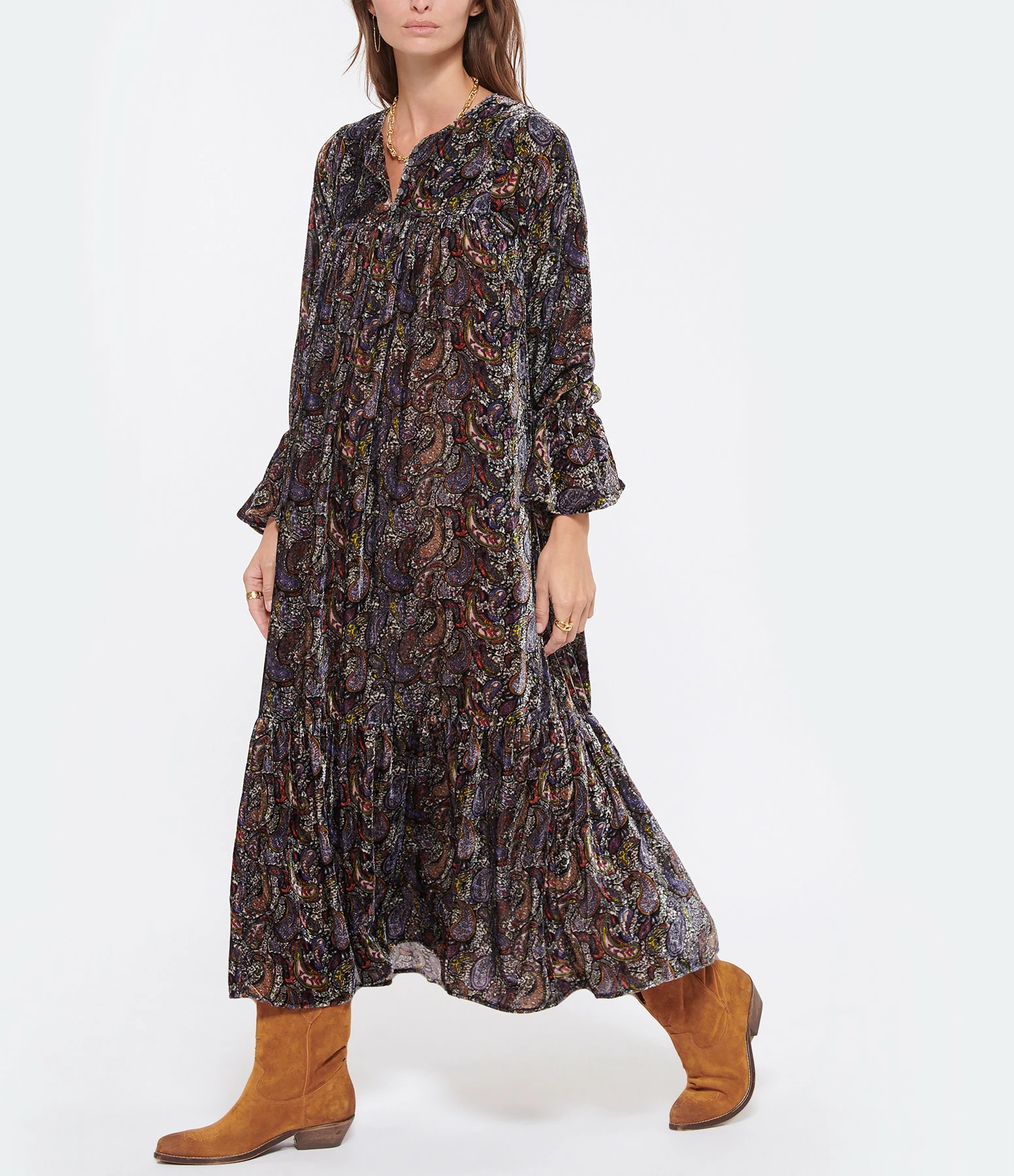 CHARLIE JOE Robe Longue Lauren Motif Cachemire 3 CHARLIE JOE Robe Longue Lauren Motif Cachemire - Image 3