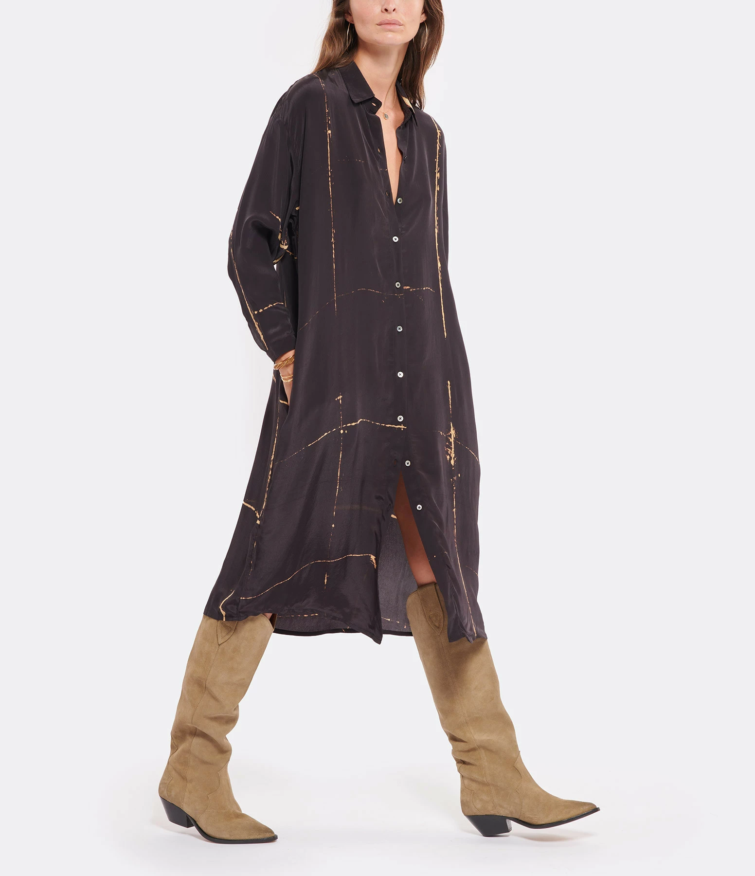 NOUS Robe Chemise Florence Gris 3 NOUS Robe Chemise Florence Gris - Image 3