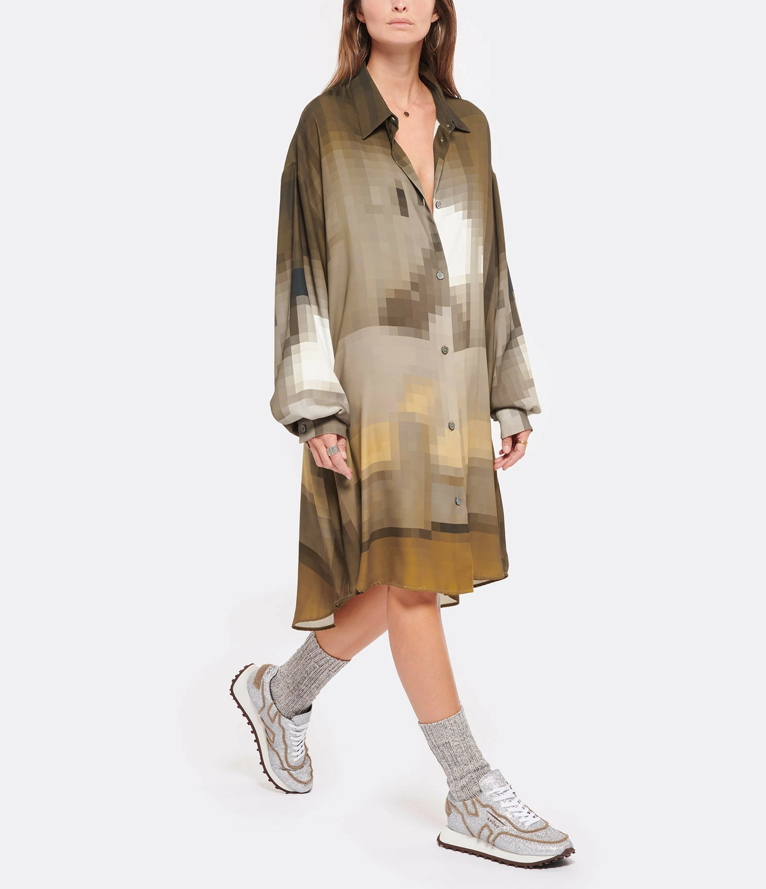 MM6 MAISON MARGIELA Robe Chemise Marron 3 MM6 MAISON MARGIELA Robe Chemise Marron - Image 3