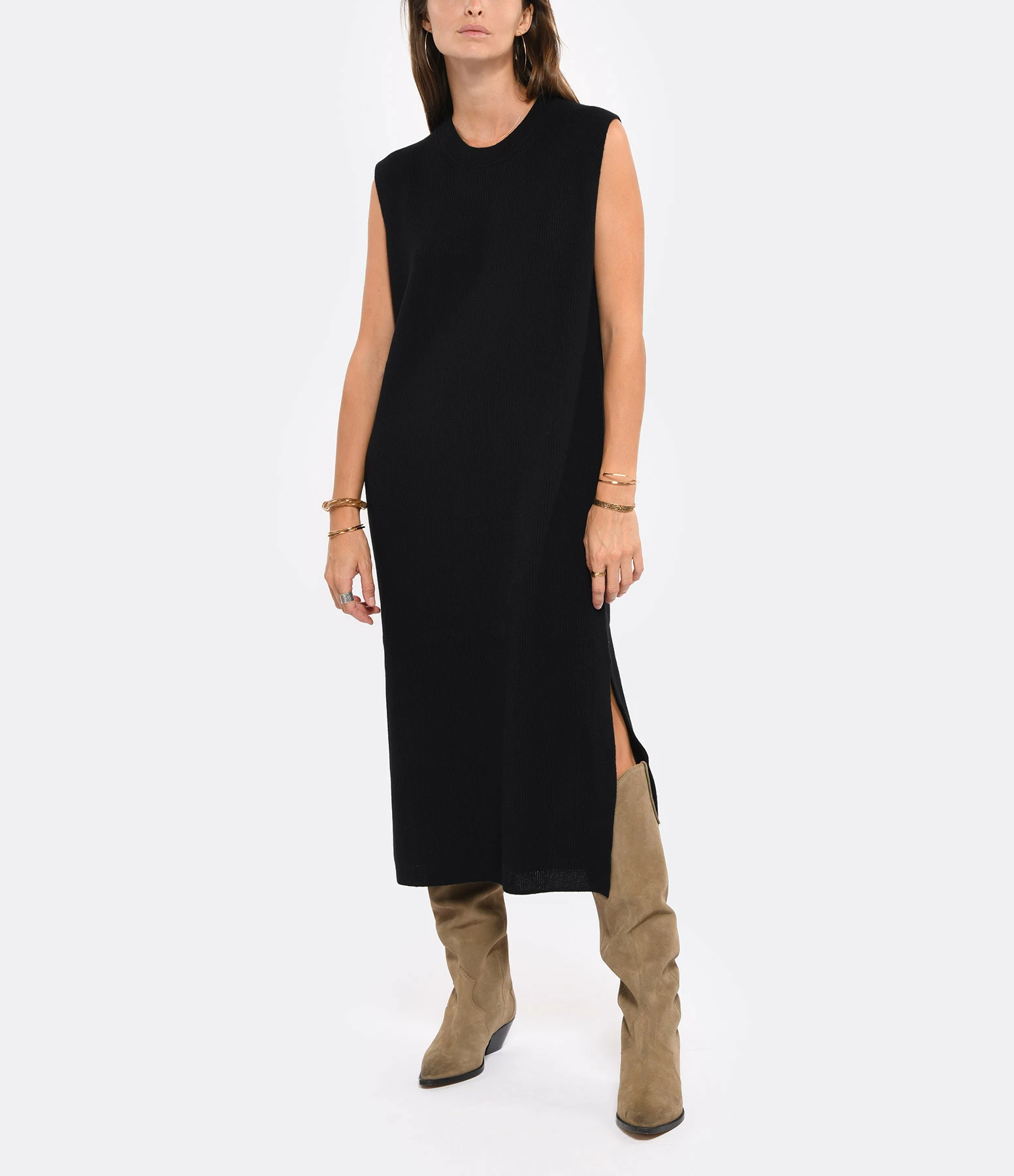 CLOSED Robe Sans Manches Laine Noir 2 CLOSED Robe Sans Manches Laine Noir - Image 2